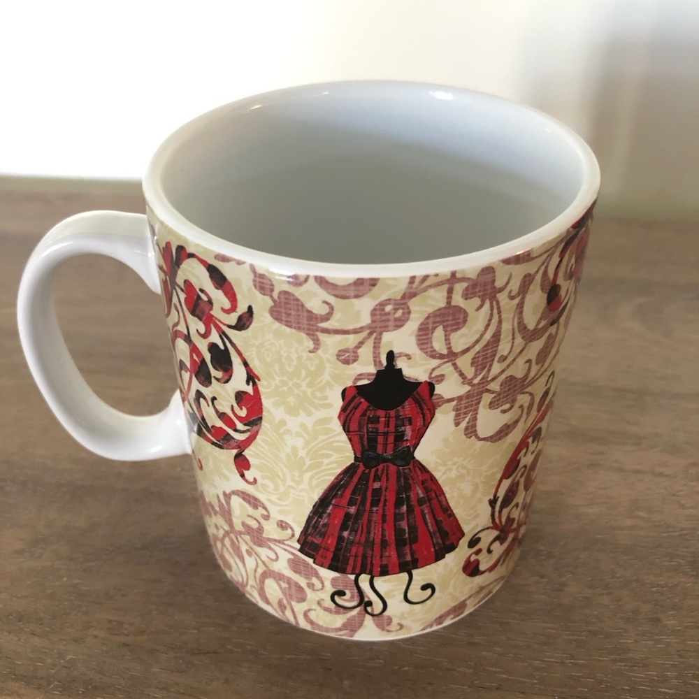 Jumbo Red Dress Pattern Mug by Lady Jayne Ltd.